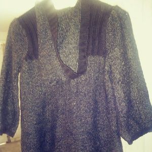 EUC. Brown Nubby Two Button sweater with hood